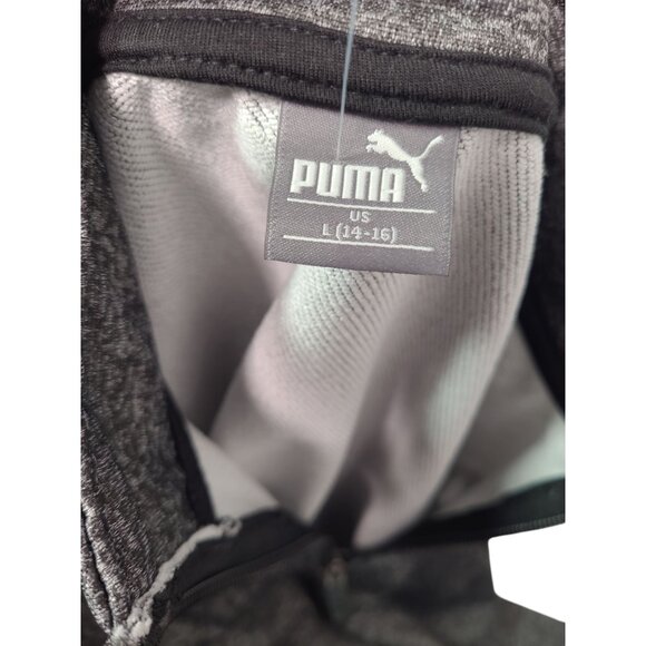 Puma Boys Long Sleeve Gray Quarter-Zip Pullover Shirt Size Large (14-16) - Picture 4 of 9